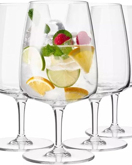 Krosno - Stemmed Tulip Water Glasses, Set of 4, 11.2 oz, Ideal Goblets for Dessert, Cocktails, Juice, Drinking Glasses, Lead-Free and Safe, Dishwasher Safe, Made in Europe