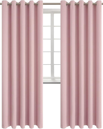 BGment Room Darkening Curtains 84 Inches Long - Grommet Thermal Insulated Drapes Window Treatment Curtains for Bedroom, 2 Panels, 70 x 84 Inch, Baby Pink