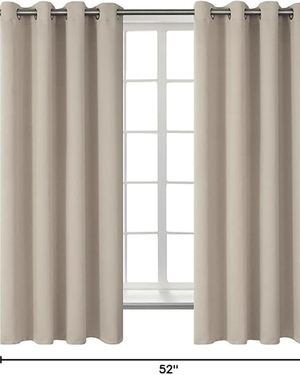 BGment Room Darkening Curtains 63 Inches Long - Grommet Thermal Insulated Drapes Window Treatment Curtains for Bedroom, 2 Panels, 52 x 63 Inch, Camel