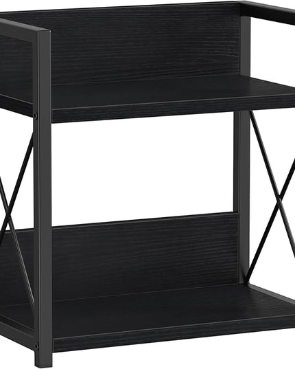 Giikin Countertop Organizer, 2 Tier Coffee Station Organizer for Desktop, Wood Counter Shelf Spice Rack for Kitchen (Black, M)