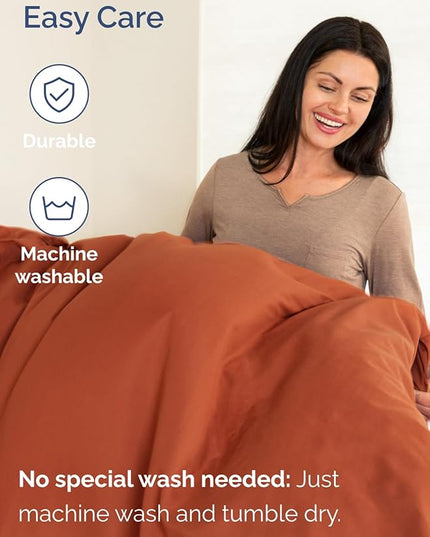 Extra Deep Twin Sheet Set - 4 Piece Breathable & Cooling Sheets - Hotel Luxury Bed Sheets Set - Easy & Secure Fit - Soft, Wrinkle Free & Comfy Sheets Set - Terracotta Sheet Set with Extra Deep Pockets