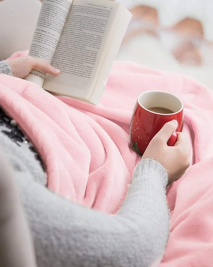 Bedsure GentleSoft Fleece Blankets Queen Size Pink - Bed Blanket Soft Lightweight Plush Fuzzy Cozy Luxury Microfiber 90x90 inches