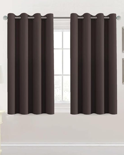 H.VERSAILTEX Premium Blackout Thermal Insulated Room Darkening Curtains for Bedroom/Living Room - Classic Grommet Top (2 Panels, Chocolate Brown, 52 Inch by 45 Inch)