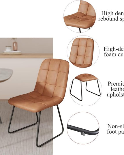 ZckyCine 51''-67'' Modern Extendable Dining Table Set, Rectangular Wood Table with 6 PU Leather Chairs, Space-Saving Design, Adjustable Length, Comfortable Seating for 6 People, Ideal for Dining Room