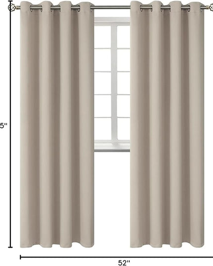 BGment Room Darkening Curtains 95 Inches Long - Grommet Thermal Insulated Drapes Window Treatment Curtains for Bedroom, 2 Panels, 52 x 95 Inch, Camel