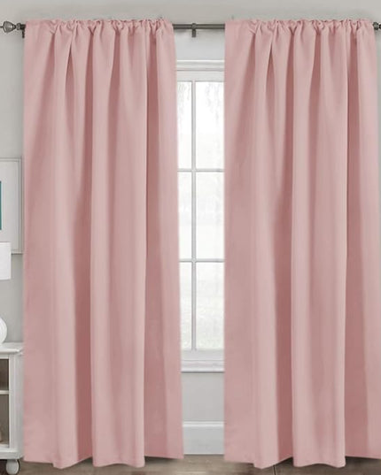 H.VERSAILTEX Blackout Curtains Thermal Insulated Window Treatment Panels Room Darkening Blackout Drapes for Living Room Back Tab/Rod Pocket Bedroom Draperies (2 Panels, Baby Pink, 52 x 84 Inch)