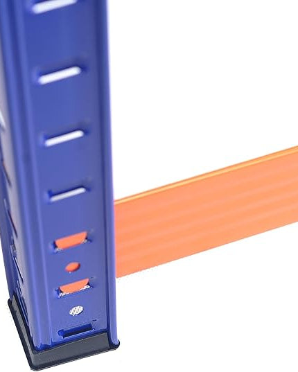 Heavy Duty Storage Shelving Unit, 5-Tier Metal Rack, Blue and Orange Iron Frame, 70.8x35.4x15.7 Inches, Multipurpose Organization for Garage, Kitchen, Office