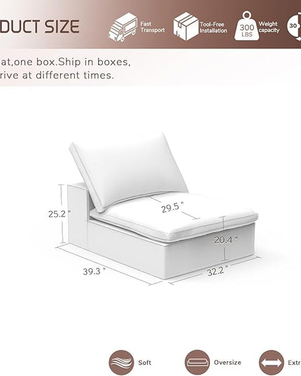 Modular Sectional Sofa,Extra Comfty Deep-Seat-Filled Couch, Modern Couches for Living Room,Apartment,Office,Small Space