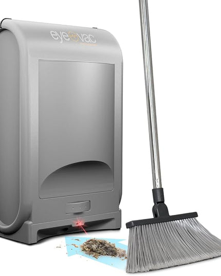 EyeVac Pro Touchless Vacuum Automatic Dustpan - Ultra Fast & Powerful - Great for Sweeping Salon Pet Hair Food Dirt Kitchen, Corded Canister Vacuum, Bagless, Automatic Sensors, 1400 Watt (Sliver)