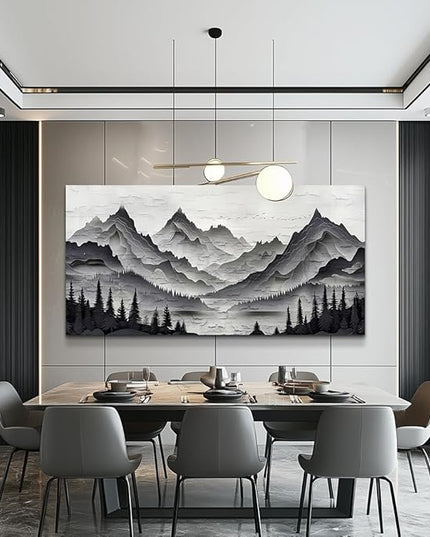 ZUITINGHUA Canvas Wall Art For Living Room Large Wall Decor For Office Bedroom Decorations Black Mountains Landscape Pictures Farmhouse Painting Artwork Room Wall Mural Aesthetic Home Decor 30x60 In