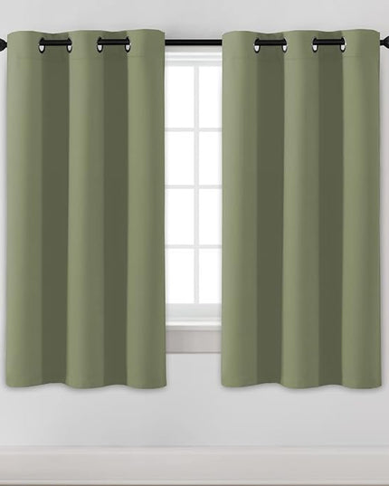 H.VERSAILTEX Blackout Curtains for Bedroom Thermal Insulated Room Darkening Living Room Curtains 63 Inch Long Grommet Privacy Protection Window Curtain Panels/Drapes for Nursery, 2 Panels, Sage