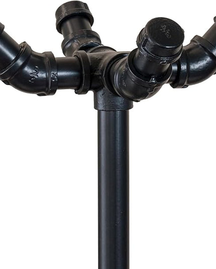 MyGift 64 Inch Industrial Black Metal Freestanding Coat Rack Stand with Realistic Pipe Design and 12 Hooks, Entryway Organizer for Hanging Coats, Hat, Handbags, Scarves
