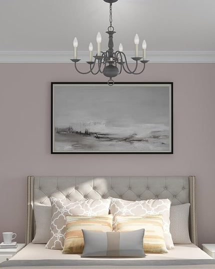 Livex Lighting Williamsburgh 6 Lt Scandinavian Gray Chandelier