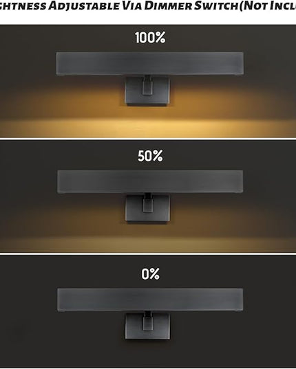 18" Picture Light Black Picture Light Hardwired, 2-Light Bronze Art Lights Dimmable Frame Lights for Wall, 3000k Gallery Light Art Frame Light 270° Gallery Lamp for Bathroom, Living Room, Hallway