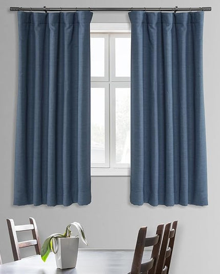 HPD Half Price Drapes Bellino Room Darkening Curtains 63 Inches Long Curtains for Bedroom & Living Room (1 Panel), 50W x 63L, Wild Blue