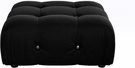 JACH Modern Ottomans Module for Living Room, Minimalist Comfy Breathable Ottoman, Velvet Ottoman for Living Room Apartment (Black)