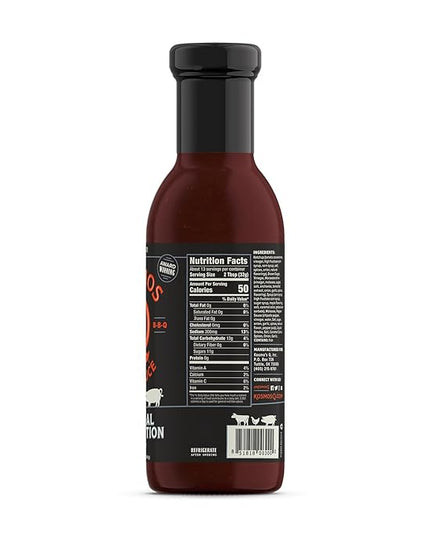 Kosmos Q Original Competition BBQ Sauce, Sweet and Smoky Barbecue Sauce for Ribs, Pulled Pork, Brisket, Chicken & More, Award-Winning Competition Recipe with Brown Sugar, Ketchup & Worcestershire, 15.5 Oz Bottle