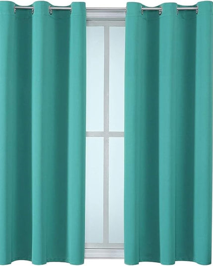 ChrisDowa Grommet Room Darkening Curtains for Bedroom and Living Room - 2 Panels Set Thermal Insulated Blackout Curtains (Teal, 38W x 54L)
