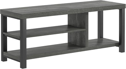EXCEFUR Industrial Entryway Bench, Rustic Indoor Shoe Boot Storage Bench Seat for Living Room, Grey