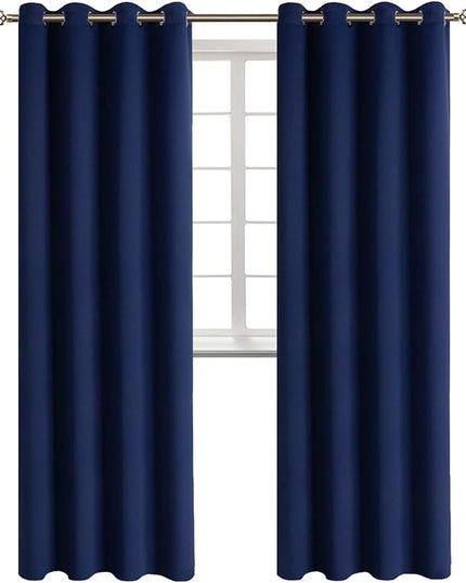 BGment Blackout Curtains - Grommet Thermal Insulated Room Darkening Bedroom and Living Room Curtains, Set of 2 Panels (52 x 120 Inch, Navy)