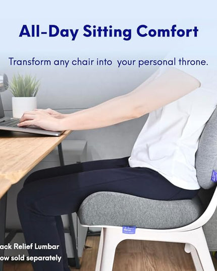 C CUSHION LAB Patented Pressure Relief Seat Cushion for Long Sitting Hours on Office/Home Chair, Car, Wheelchair - Extra-Dense Memory Foam for Hip, Tailbone, Coccyx, Sciatica - Wellness Green