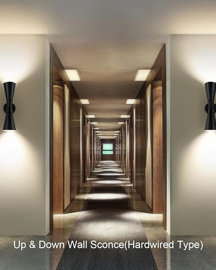 Wall Sconce Bathroom Sconces Lighting, 13 inch Black Modern Sconces Up Down Lights Wall Decor Indoor Wall Light Fixtures for Living Room Hallway Staircase Bedroom Hardwired
