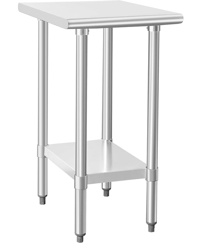 HARDURA Stainless Steel Table 24X18 Inches with Undershelf and Galvanized Legs NSF Heavy Duty Commercial Prep Work Table for Restaurant Kitchen Home and Hotel