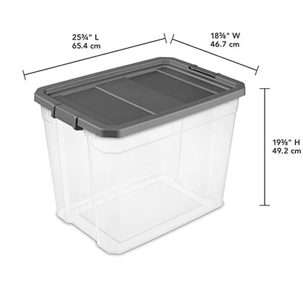 Sterilite 8-Pack Modular Stacker Box, Durable Clear Plastic Storage Bins with Latching Lids, 108 Quart - Stackable Organizing Container Boxes for Closet, Bathroom, and Office