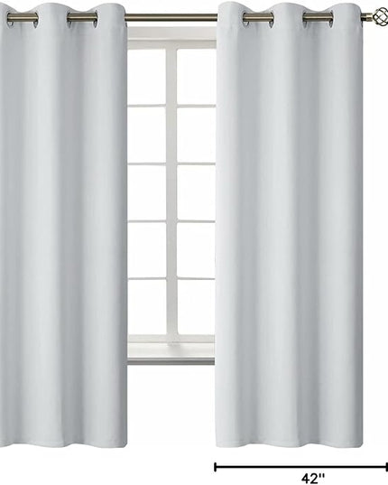 BGment Room Darkening Curtains 63 Inches Long - Grommet Thermal Insulated Drapes Window Treatment Curtains for Bedroom, 2 Panels, 42 x 63 Inch, Greyish White