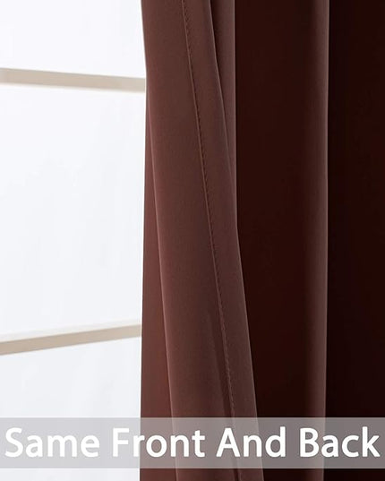 Yakamok Blackout Drapes for Sliding Glass Door - Thermal Insulated Door Blinds,Room Darkening Room Divider Window Curtain for Bedroom/Living Room(Chocolate Brown, 100 inches x 96 inches)