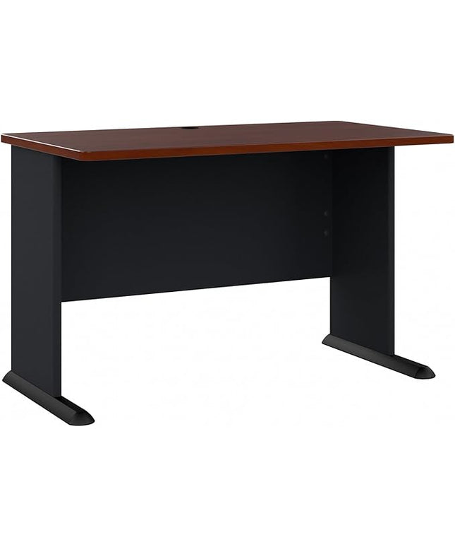 Bush Business Furniture Series A 48W Computer Desk in Hansen Cherry and Galaxy, Small Office Table for Home or Professional Workspace