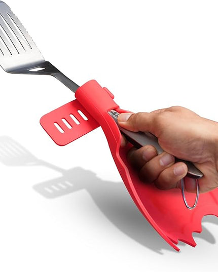 Grillbot Heat Resistant BBQ Heat Shield for Utensils, Protect Hands from Burns, Splatter & Flare-Ups, BPA-Free Silicone, Dishwasher Safe, Universal Fit, Perfect Grill Gift for Men (Red, Bat)