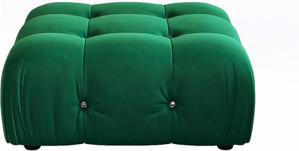JACH Modern Ottoman Module for Living Room, Minimalist Comfy Breathable Footstool, Velvet Ottoman for Living Room Apartment (Green)