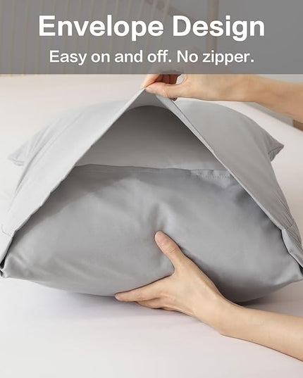 ROSGONIA Twin Comforter & Pillowcase Set, Lightweight Grey Bedding for College Girls & Boys