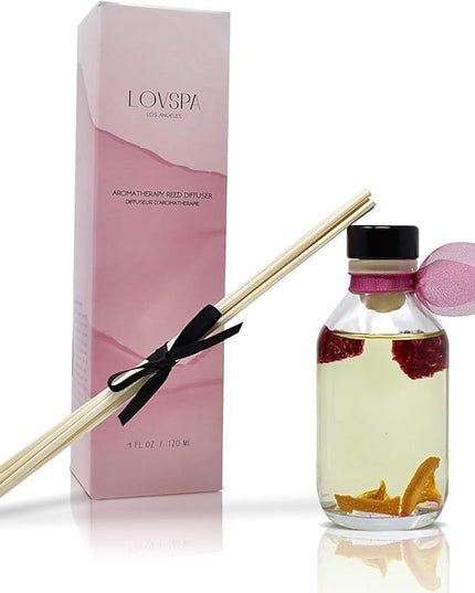 LOVSPA Reed Diffuser Set, Hawaiian Breeze Scented Oil Diffuser with Sticks, Home Fragrance Accessories for Bathroom Shelf Decor, Aroma Diffusers for Home or Office Desk, USA Made
