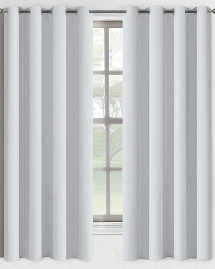 Yakamok Room Darkening Thermal Insulated Grommet Small Curtain Bonus 2 Tie Backs Included,Set of 2,Greyish White,52" Wide x 63" Long