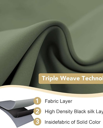H.VERSAILTEX Premium Blackout Thermal Insulated Room Darkening Curtains for Bedroom/Living Room - Classic Grommet Top (2 Panels, Bronze Green, 52 Inch by 84 Inch)