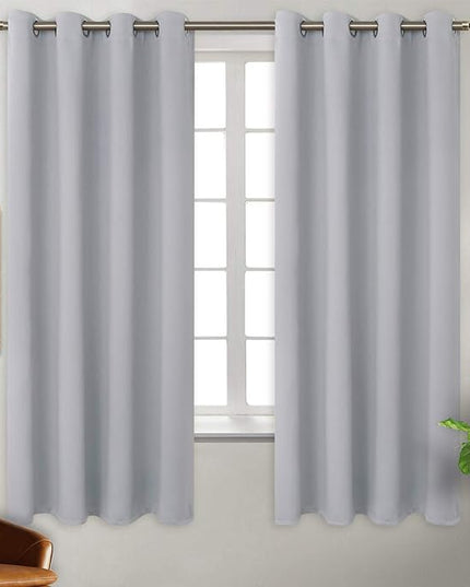 BGment Room Darkening Curtains for Bedroom - Grommet Thermal Insulated Window Treatments Light Blocking Curtains for Living Room, Set of 2 Panels, Each 46 x 63 Inch, Light Grey