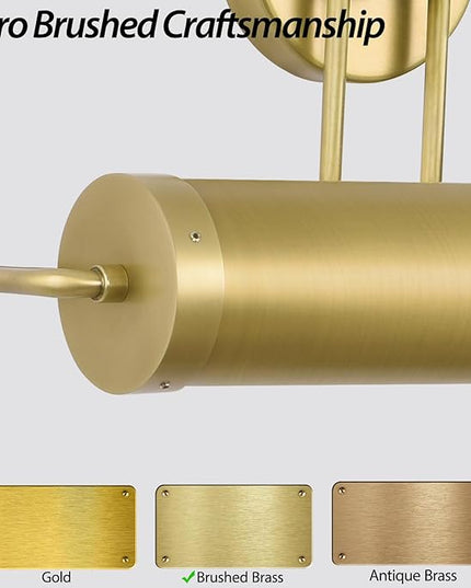 18in Picture Lights Hardwired Brass Picture Light, Gold Modern Picture Light for Wall, 360°Rotatable Art Light Gallery Lights, Wall Sconces for Painting Display Artwork Portrait