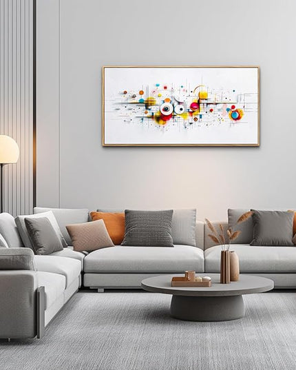 ERQINHUA Abstract Wall Art Living Room Boho Wall Decor For Bedroom Office Home Decorations Geometric Wall Paintings Minimalism Canvas Artwork Pictures Modern Ready to Hang Wood Framed 20x40 Inches