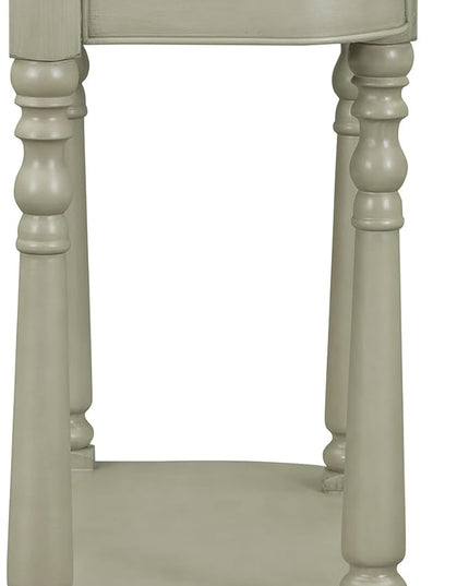 HMFULE Retro Curved Console Table, 36" Solid Wood Half Moon Console Table Sofa Table Entryway Table with 1 Drawer 1 Open Shelf Roman Legs Curved Corners for Living Room,Entryway,Hallway,Gray