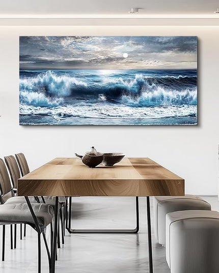ERQINHUA Large Canvas Wall Art For Living Room Restaurant Wall Decor For Bedroom Marine Landscape Paintings Office Wall Prints Pictures Artwork Ready To Hang Hotel Room Home Decoration 24"x48"