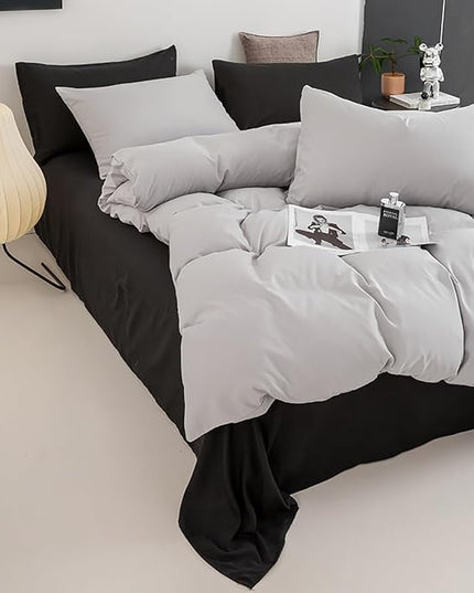 Luxlovery Silver Grey Comforter Set California King Light Grey Bedding Comforter Set Cal King Size Women Men Light Gray Bedding Set Soft Solid Men Women Bedding Set Comforter Cal King