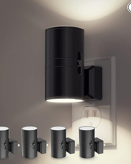 L LOHAS LED Night Light, Bright Wall Plug Night Light, 5000K Daylight White, Dimmable with Light Sensor, Decorative for Hallway, Bathroom, Kitchen, 4 Pack