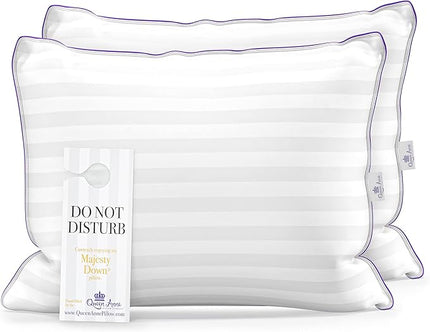 Queen Anne Hotel Collection Pillows – Luxury Down Alternative Bed Pillows (2-Pack, Queen Firm) – Ultimate Comfort, Hypoallergenic, Made in The USA