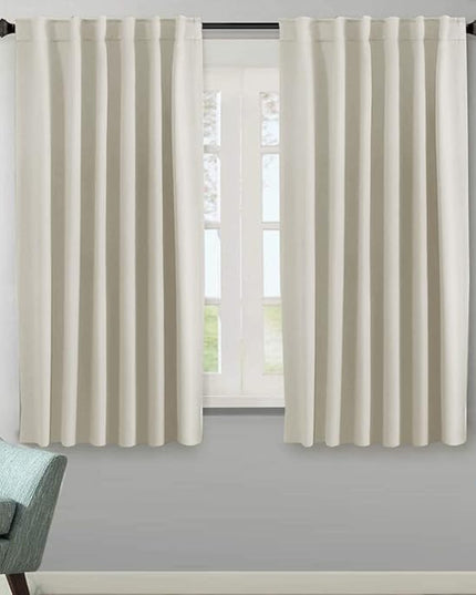 H.VERSAILTEX Light Reducing Curtains Thermal Insulated Window Treatment Panels Room Darkening Privacy Assured Drapes for Living Room Back Tab/Rod Pocket Bedroom Drapes 2 Panels, Ivory - 52 x 63 Inch