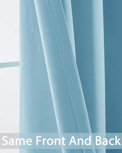 Yakamok Extra Wide Blackout Curtain for Sliding Glass Door, Grommet Thermal Insulated Room Divider Curtain 100W x 84L inch, Room Darkening Patio Curtain,8.3ft Wide x 7ft Tall, 1 Panel,Sky Blue