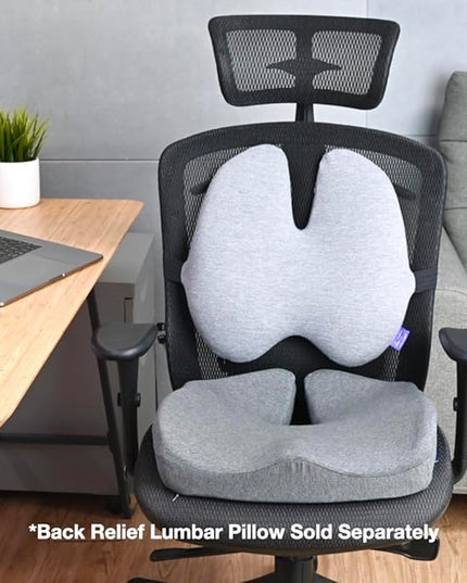C CUSHION LAB Patented Pressure Relief Seat Cushion for Long Sitting Hours on Office/Home Chair, Car, Wheelchair - Extra-Dense Memory Foam for Hip, Tailbone, Coccyx, Sciatica - Wellness Green