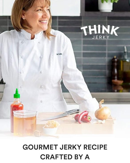 Think Jerky Sriracha Honey Turkey Jerky, High Protein Free-Range Turkey, Gluten Free, No Antibiotics or Nitrates, Healthy Chef Crafted Recipe, Low Calorie and Low Fat - 2.2 oz Bags, 4 Pack