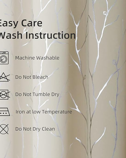 BUHUA Grommet Top Window Draps for Living Room Bedroom Curtains Energy Saving Room Darkening Impede Light Privacy Curtains, 38W x 63L, 2 Panels, Beige